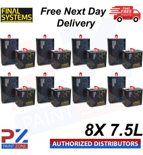 8X FINAL SYSTEMS ULTIMATE CLEARCOAT LACQUER WITH EXTRA FAST HARDENER 7.5LTR KIT